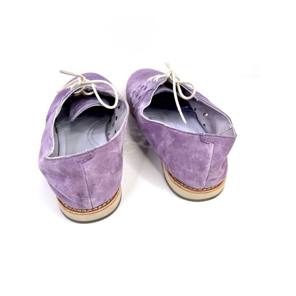 JOHNSTON & MURPHY Size 7 Purple Suede Lace Up Oxford Shoes with Cutouts - Picture 6 of 8